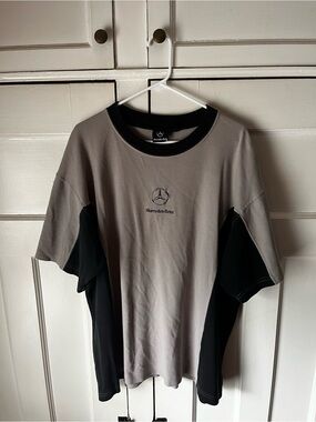 Mercedes-Benz - Gray and Black Short Sleeve Logo Tee